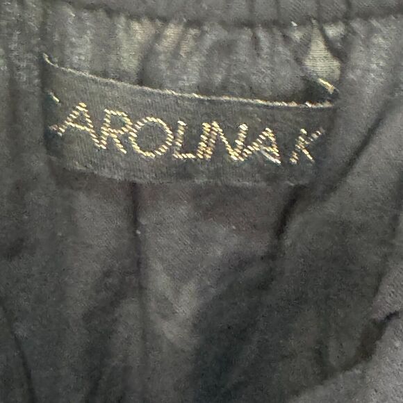 Anthropologie Carolina K Top Size Small Black Floral Tassel Hem Boho Festival - Picture 5 of 6